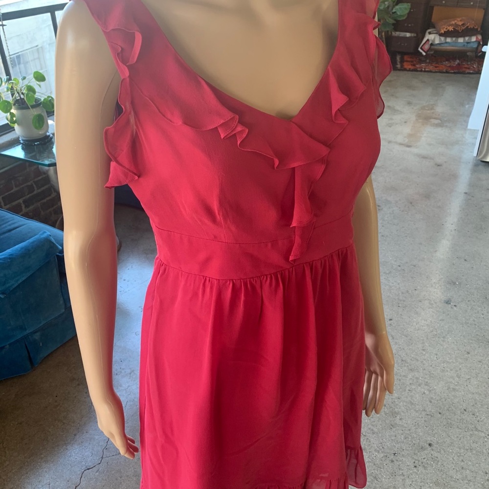 Beautiful anthropology 100% silk raspberry dress